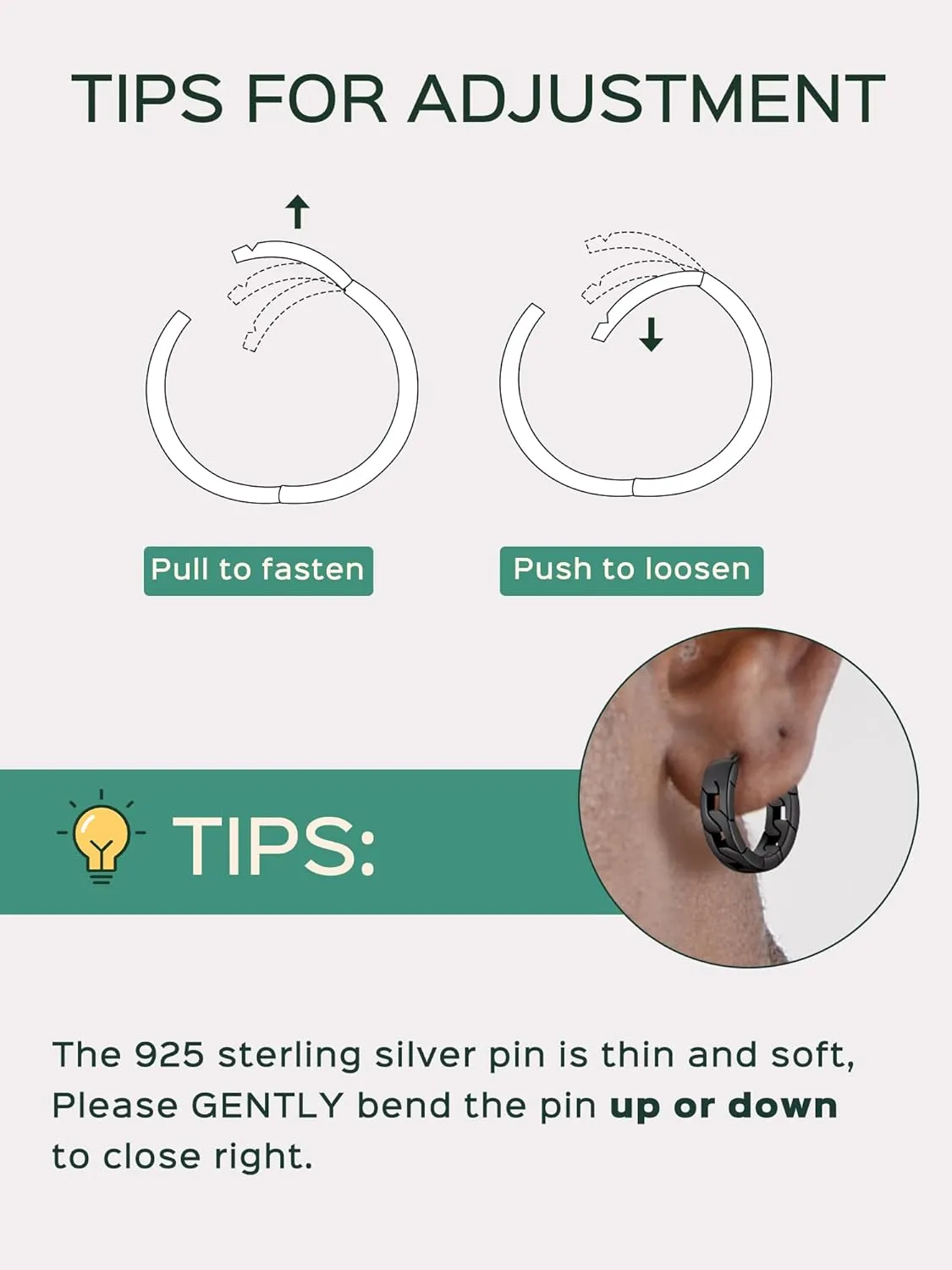 ChicSilver Hoop Earrings Men 925 Sterling Silver Mens Earrings Hypoallergenic Earrings for Men Gift for Dad (With Gift Box)