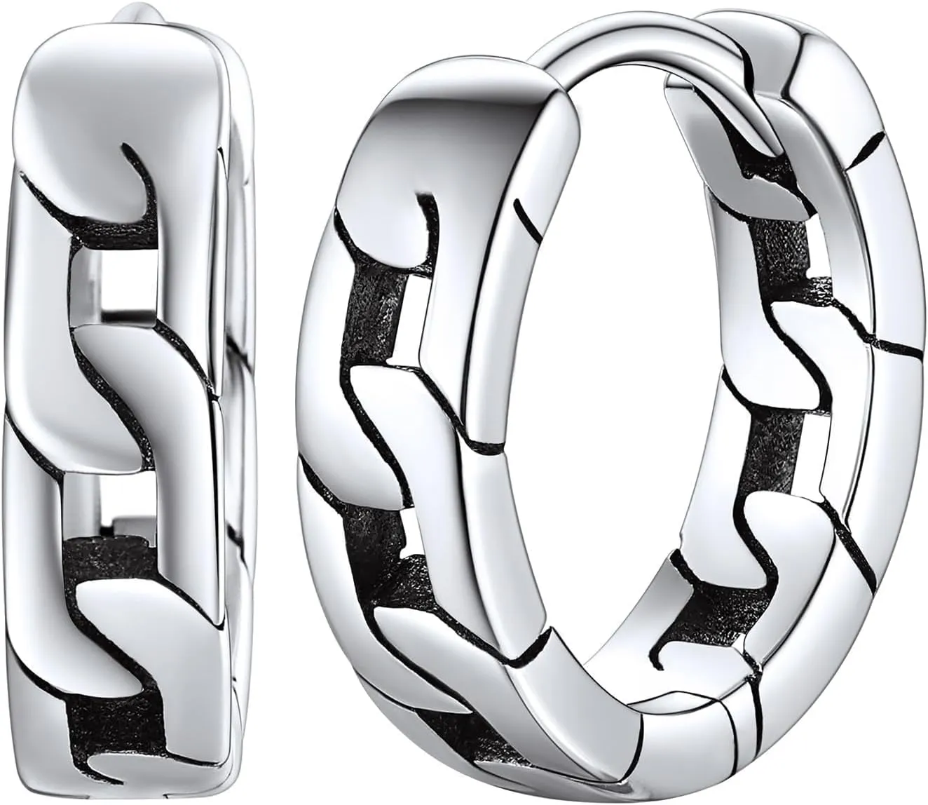 ChicSilver Hoop Earrings Men 925 Sterling Silver Mens Earrings Hypoallergenic Earrings for Men Gift for Dad (With Gift Box)