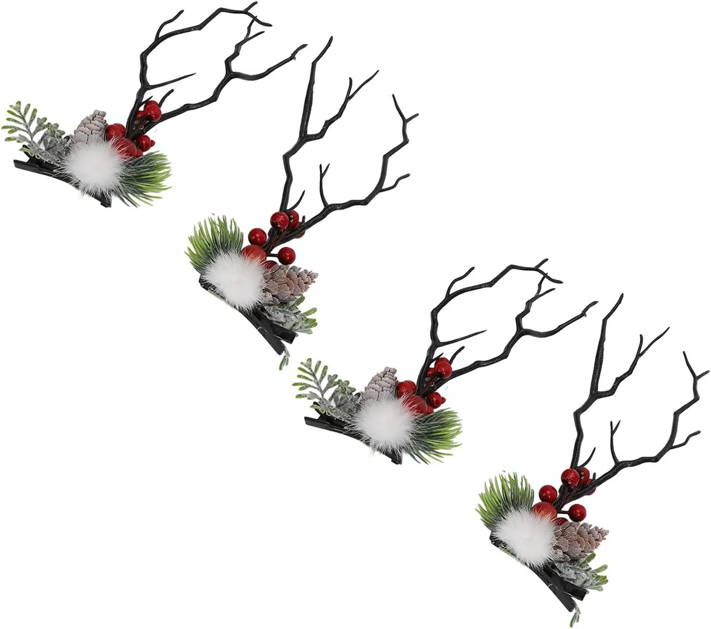 Christmas Hair Pins, Reindeer Hair Clips, and Decorative, Multifunctional for Christmas Parties, Cosplay, School Events, Exquisite Gifts with 2 Pairs, Ideal Christmas