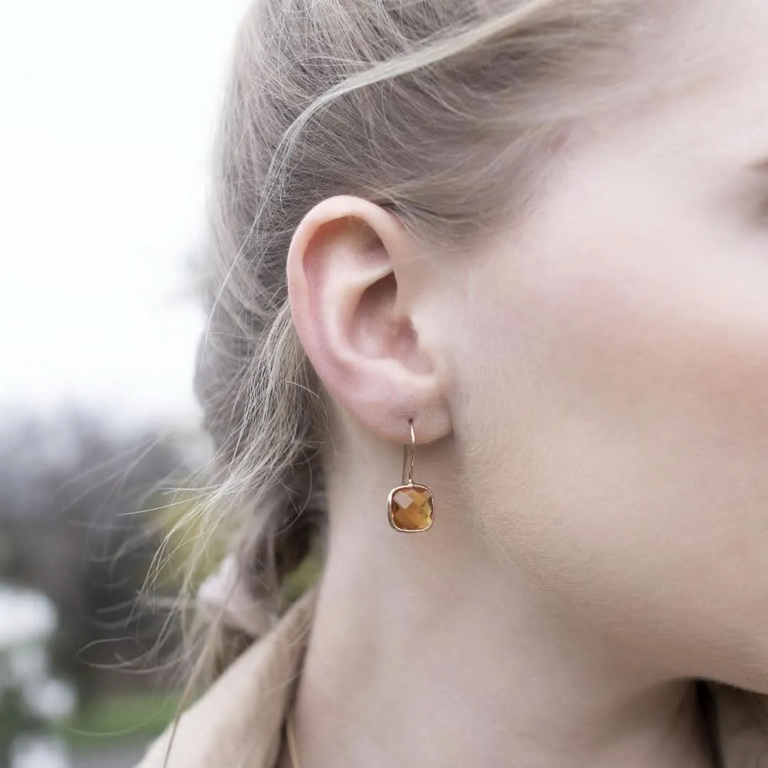 Citrine Earrings | Rose Gold