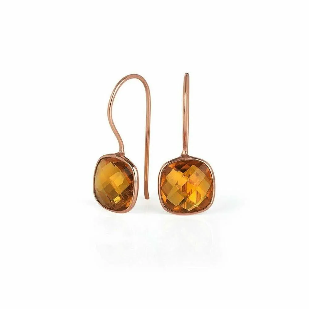 Citrine Earrings | Rose Gold