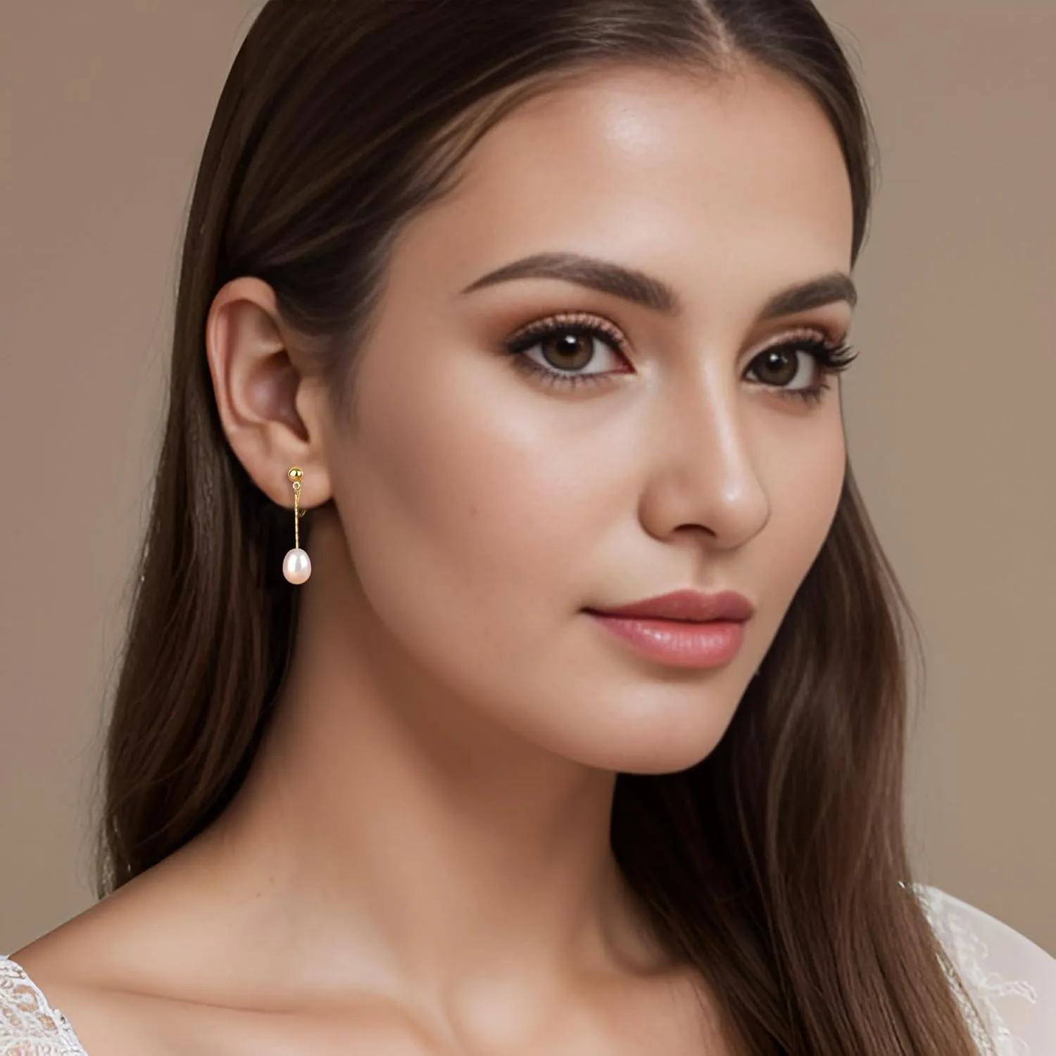 Clip on Earrings for Women Fake Pearl Earrings Dangle Drop No Piercing Earrings 18K Gold Plated Long Tassel Chain Ear Clips Minimalist Wedding Jewelry