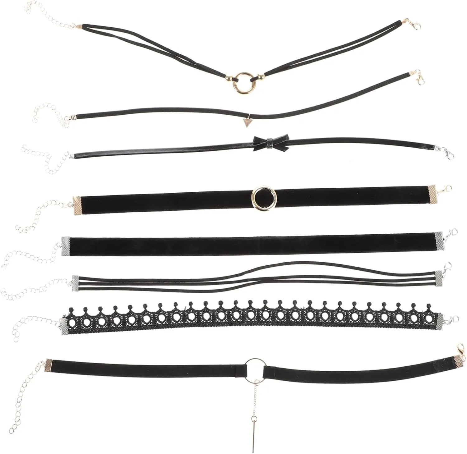 CLISPEED 8pcs Choker Necklace Simple Collar Neck Accessory for Women Girls Stylish Design for Any Outfit Comfortable Fit for Everyday Wear