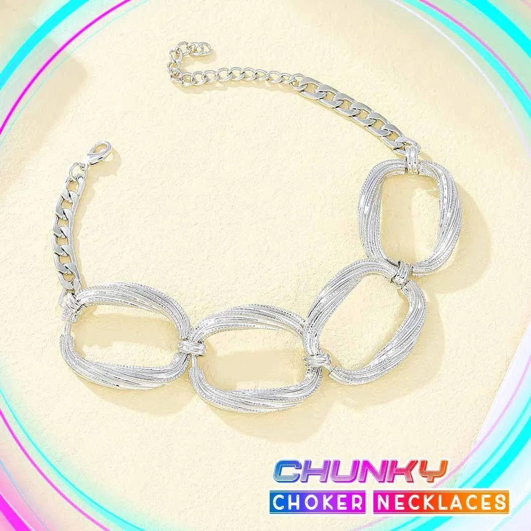CLOACE Chunky Choker Necklace Gold Thick Necklaces Punk Cuban Chain Jewelry Accessories for Women