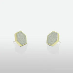 Cluster Stud Earrings BRASS   CONCRETE White
