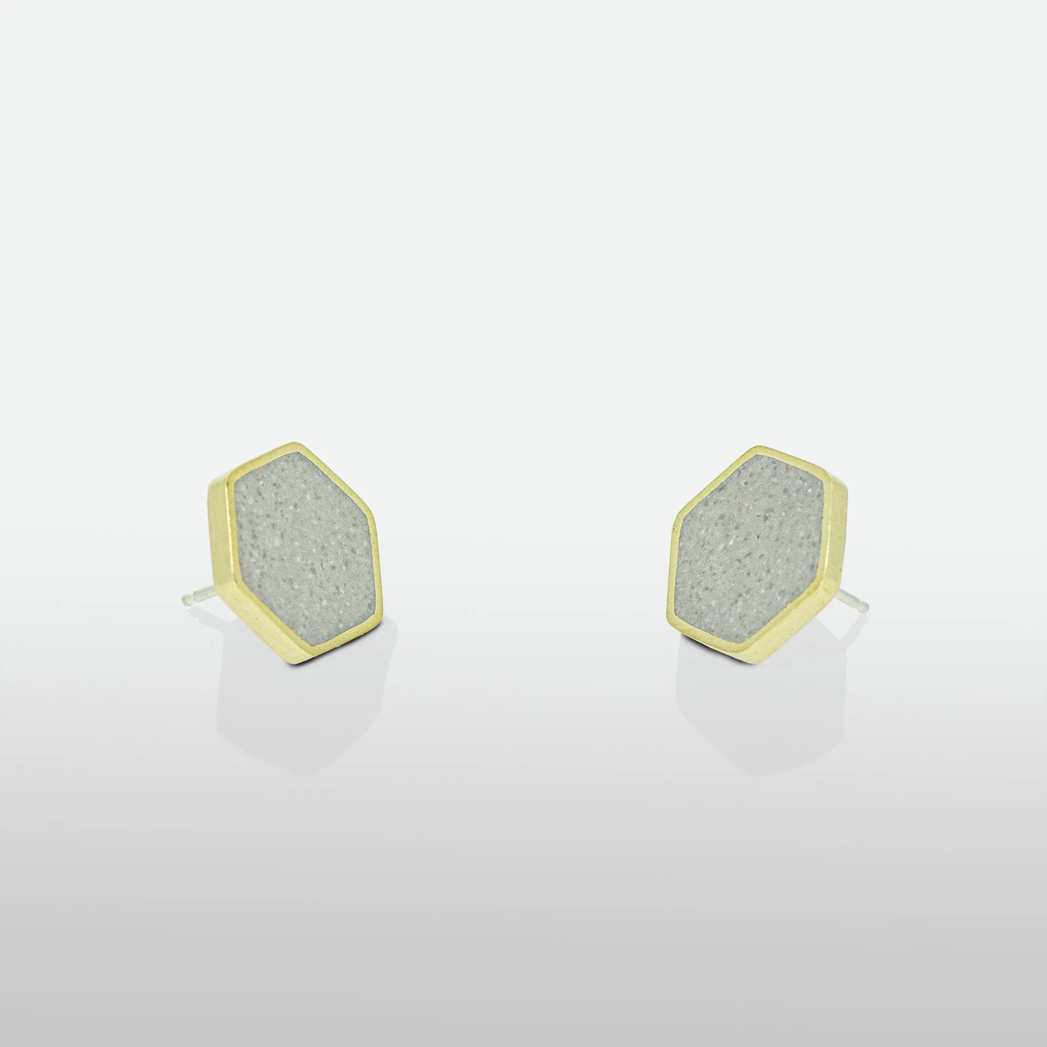 Cluster Stud Earrings BRASS   CONCRETE White
