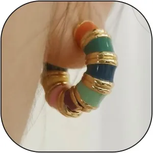 Colourful Enamel Bamboo Hoop Earrings for Women Vintage Dripping Oil Circle Huggie Earrings Fashion Statement Earrings Jewelry Gifts