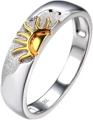 Couple Rings, Silver Wedding Bands for Women Men Engagement Promise Rings for Her Couples Ring Male Promise Ring