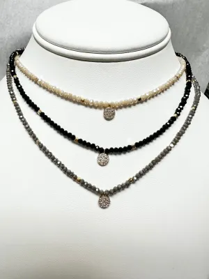 CZ Beaded Choker Necklace