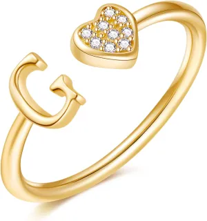 Dainty Sterling Silver Rings for Women - G initial Rings for Women Gold Rings for Women Non Tarnish Gold Rings for Women Stacking Rings Engagement Rings for Women Jewelry Rings Gifts for Women