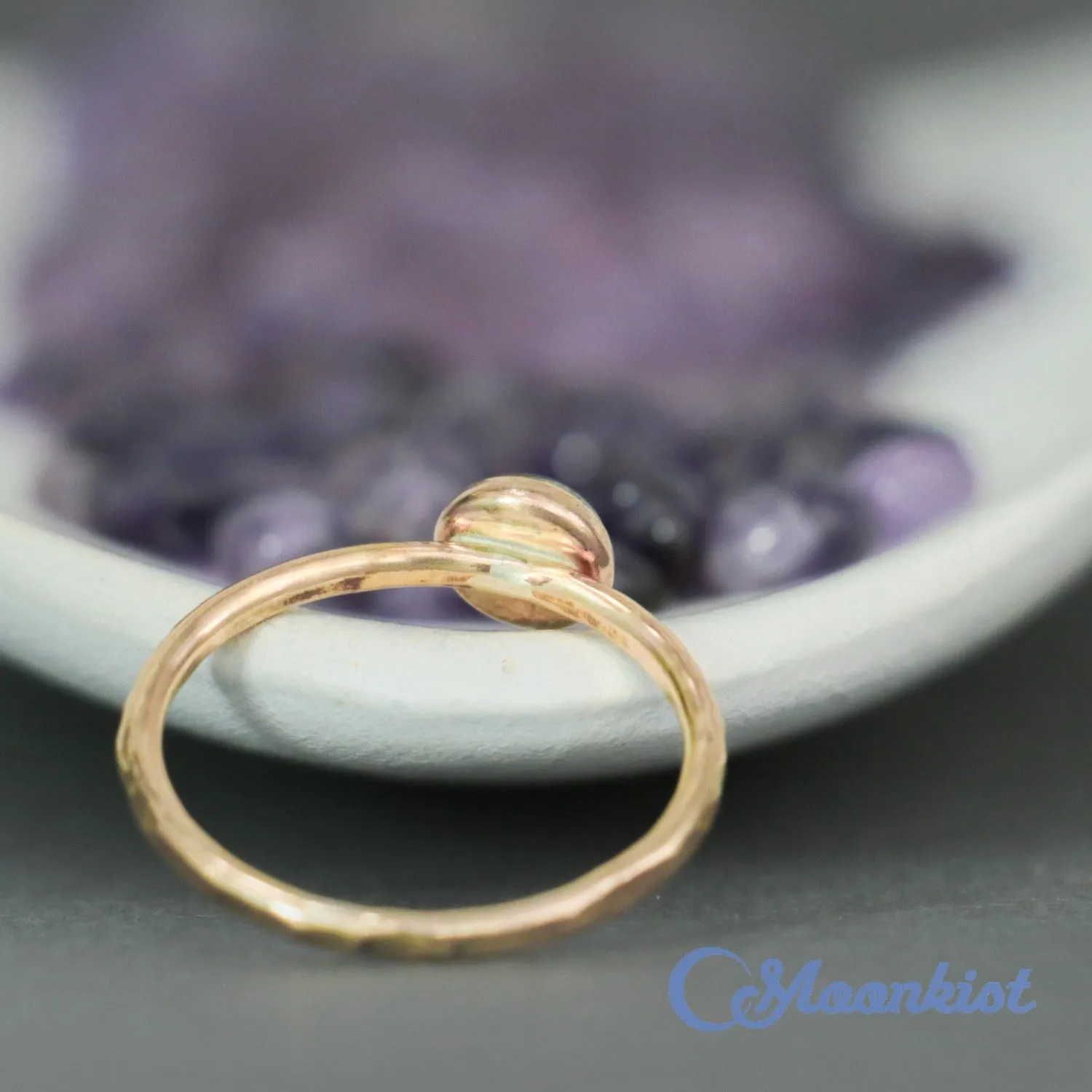 Delicate 14 K Gold Filled Pyrite Stacking Promise Ring | Moonkist Designs