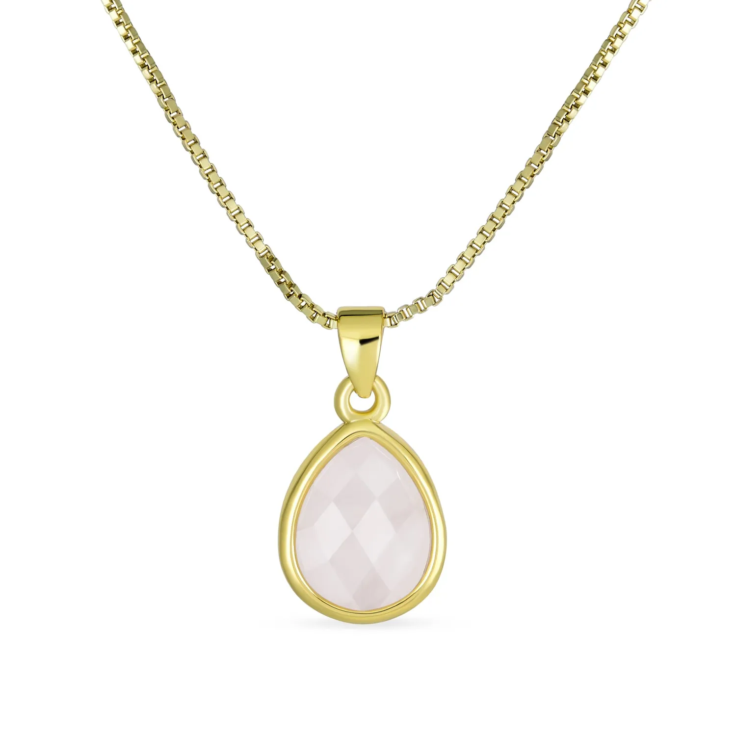 Delicate Rose Quartz Jewelry Set Earrings Bracelet & Pendant in 18K Gold Plated