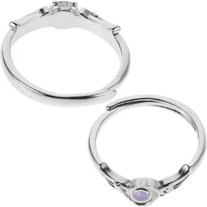 Didiseaon 2 Pcs Angel Demon Couple Rings Adjustable Vintage Style Jewelry for Women Meaningful Matching Promise Rings for Couples Stylish Minimalist Design for Valentine Day