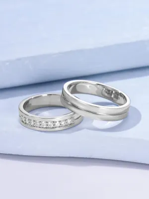 Dorunmo Personalized Couple Rings Set with Moissanite/CZ anillos de boda set para hombre y mujer 925 Sterling Silver Engagement Wedding Rings for Him and Her