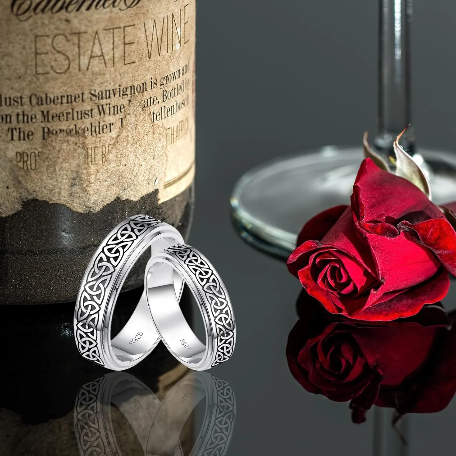 Dorunmo Personalized Couple Rings Set with Moissanite/CZ anillos de boda set para hombre y mujer 925 Sterling Silver Engagement Wedding Rings for Him and Her