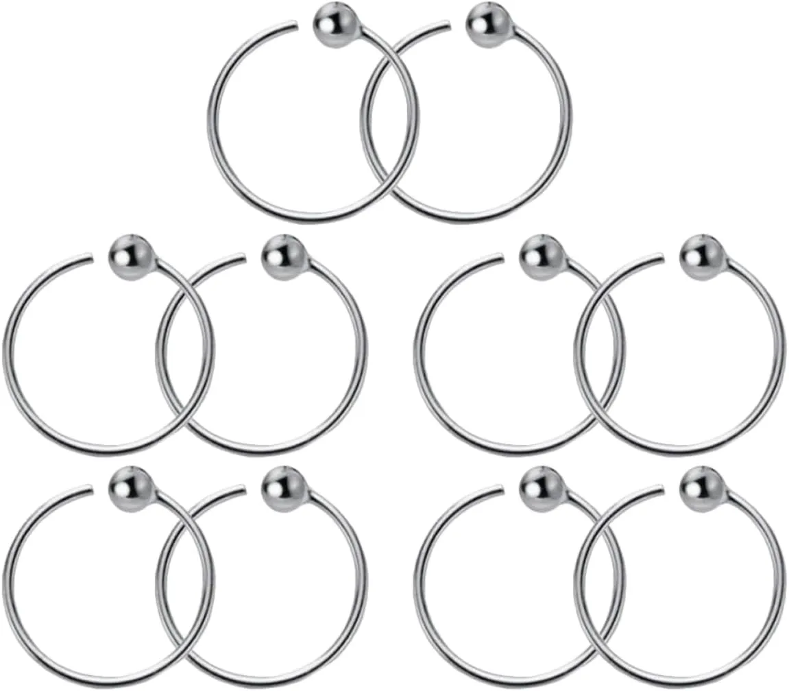 Elegant Septum Ring Piercing Earrings 10pcs Women's Hoop Cartilage Earrings Fashionable Design