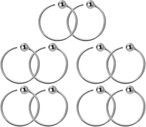Elegant Septum Ring Piercing Earrings 10pcs Women's Hoop Cartilage Earrings Fashionable Design