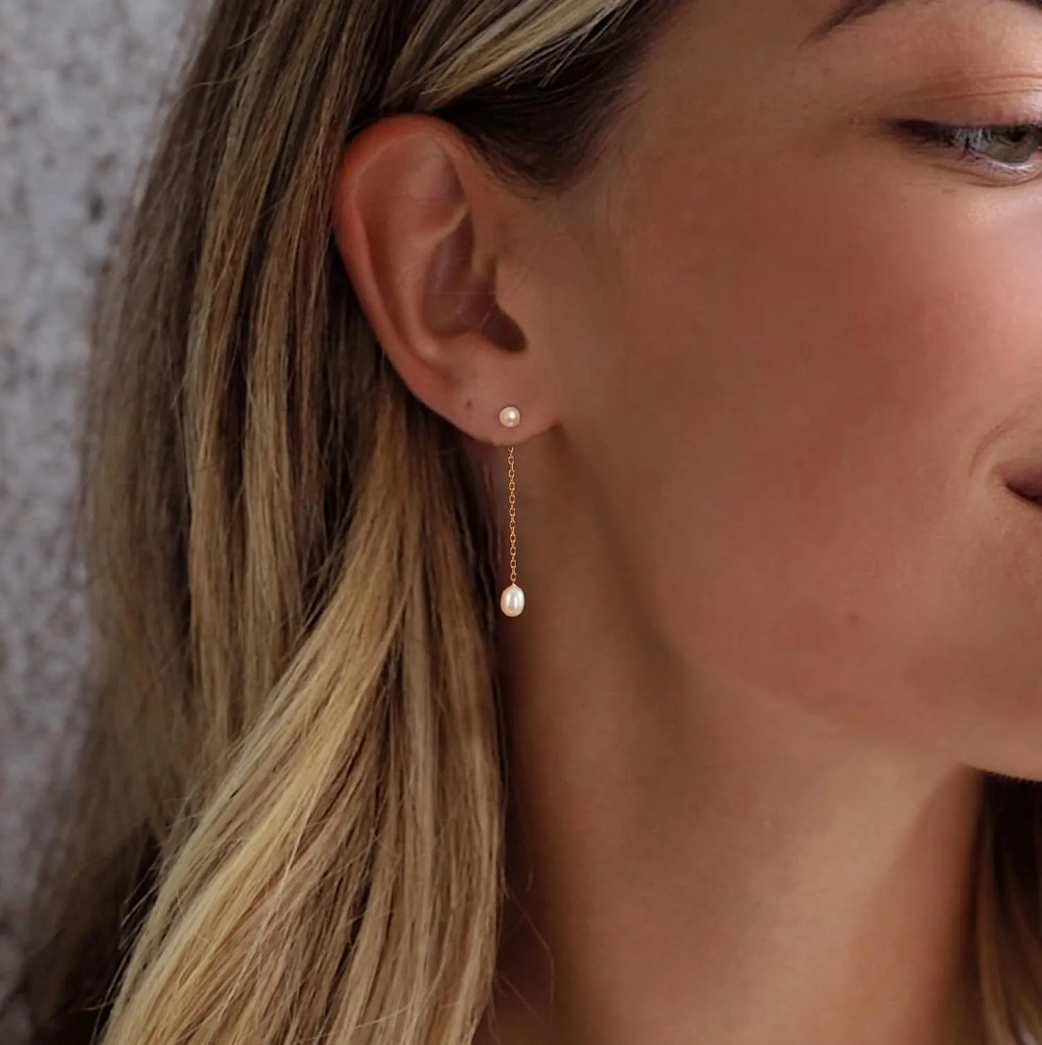 Ewrkbr Pearl Earrings for Women,Dainty 14k Gold Plated Pearl Drop Earrings Cute Gold Pearl Bow Earrings for Women Trendy Gold Pearl Dangle Earrings Charm Gold Jewelry Wedding Earrings for Brides