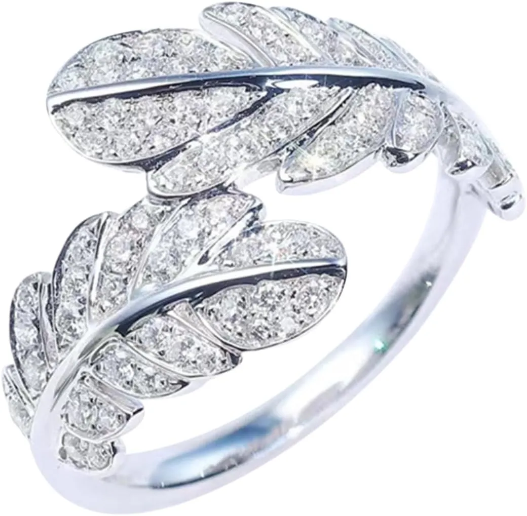 FRCOLOR Chic Rhinestone Ring Adjustable Ring Fashion Accessory for Teen Girls Statement