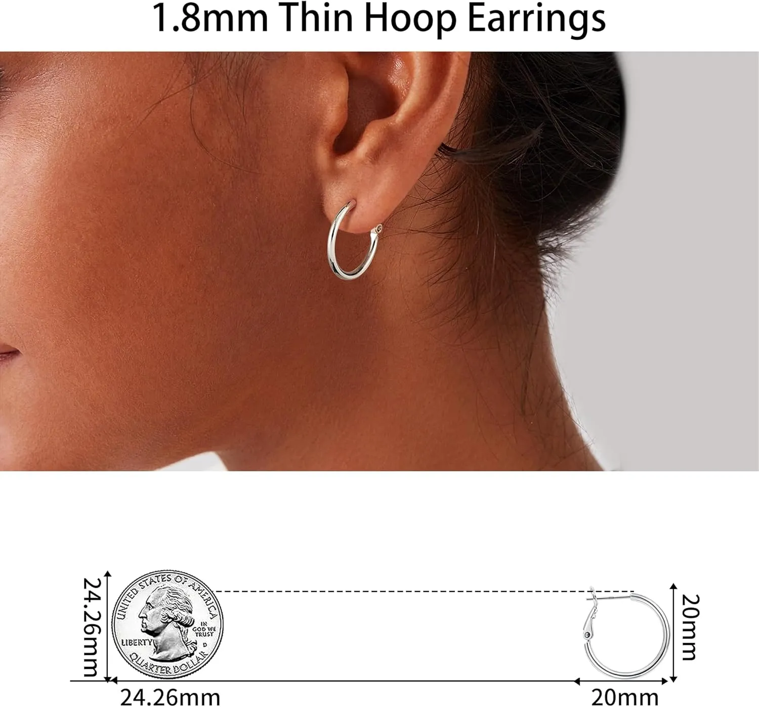 Gacimy Gold Hoop Earrings for Women 14K Gold Plated, 925 Sterling Silver Post hoops for Women
