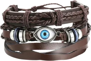 GALPADA Lady's Handmade Leather Wrist Adjustable Hand Woven Bracelet Present for Birthday Anniversary