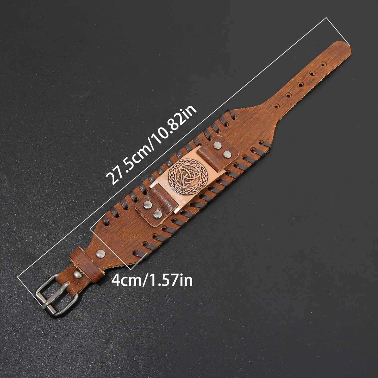 GelConnie Viking Bracelet Punk Leather Cuff Bracelet Gothic Leather Wristband Bracelet with Nordic Amulet Scandinavian Talisman Celtic Pagan Jewelry