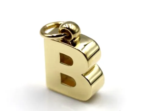 Genuine 18ct 750 Genuine Solid Yellow, Rose or White Gold Initial Pendant B