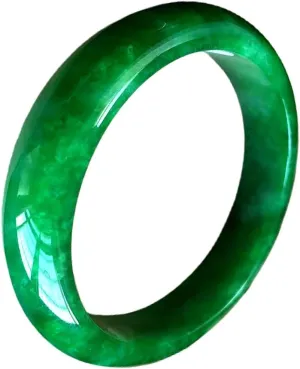 Genuine Green Burmese Jade Bangle Bracelet for Women Jadeite Jewelry Box Gift with Certificate (Size : 60mm)