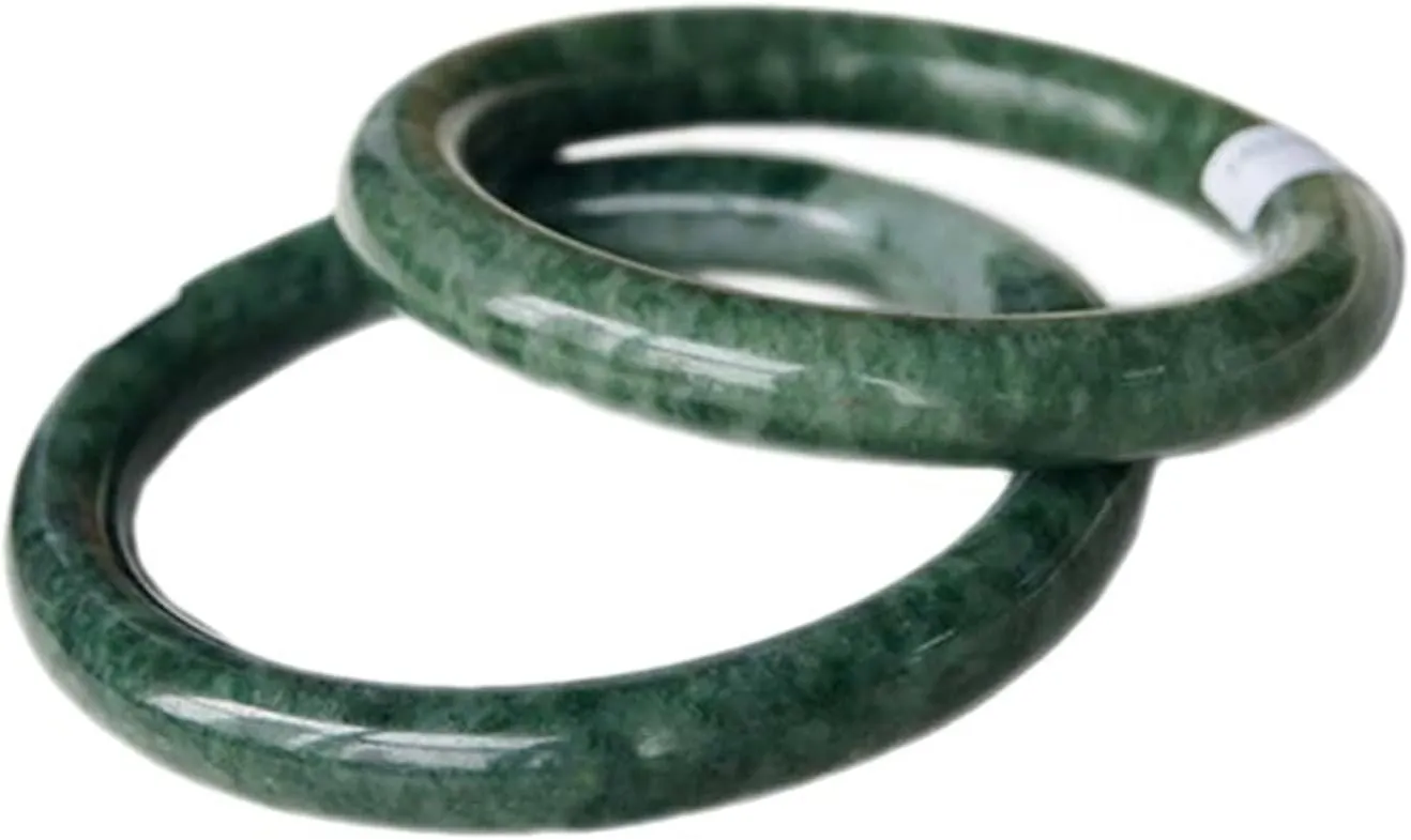 Genuine Green Jade Bangle Bracelet for Women, Natural Jadeite Bangles Jewelry with Certificate (Size : 56mm)