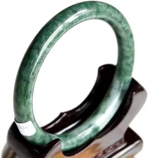 Genuine Green Jade Bangle Bracelet for Women, Natural Jadeite Bangles Jewelry with Certificate (Size : 56mm)