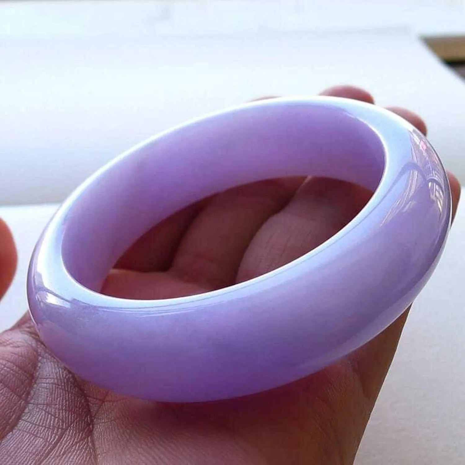 Genuine Jade Bangle Bracelet for Women 100% A-grade Violet Ice Transparent Luxurious and Gorgeous Jadeite Bangle