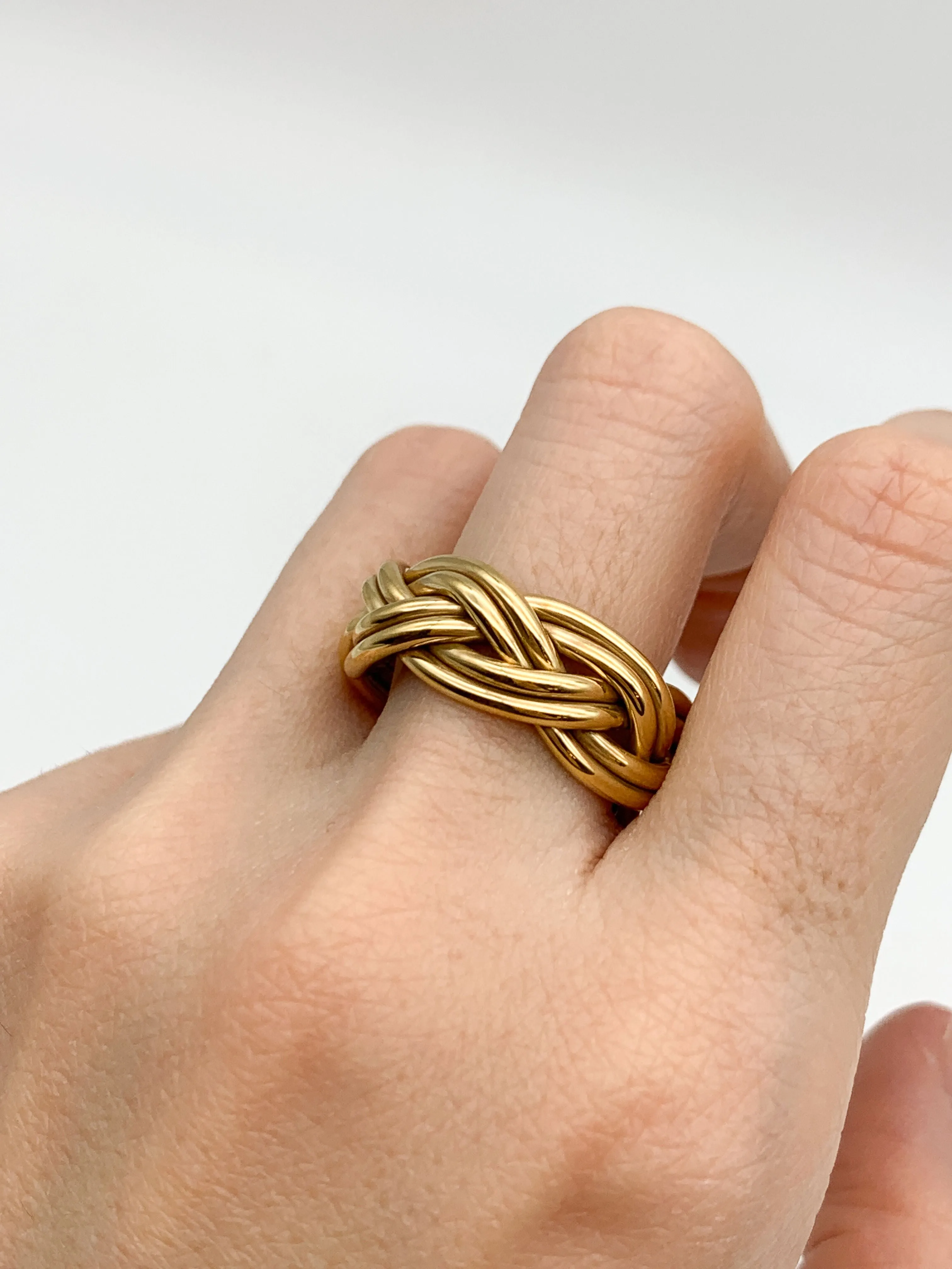 Gold Braid Ring - Gold Celtic Ring, Unisex Gold Ring