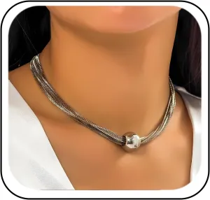 Gold Choker Necklaces for Woman Chunky Choker Necklace Big Statement Necklace Geometric Sphere Choker Necklace Fashion Jewelry Gifts