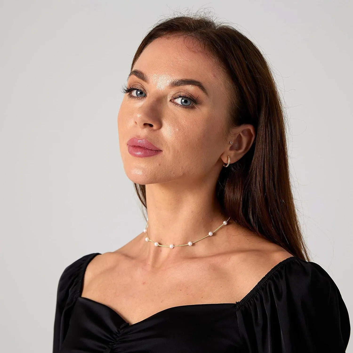 Gold Silver Pearl Necklaces for Women Dainty Pearls Necklace Round Imitation Choker Simple Bridesmaid Wedding Jewelry