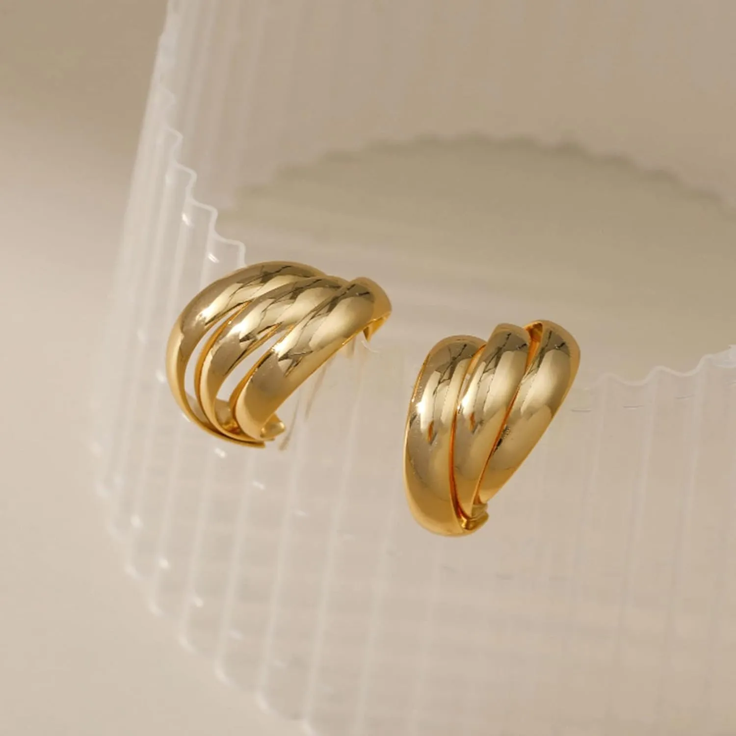 Good Hoop Earring for Womens Geometric Hoop Earrings Chunky Hoop Earrings for Half Hoop Earrings