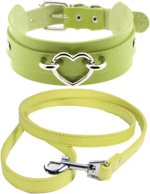 Goth Leather Necklaces Collar Choker Heart Punk Rock Adjustable Chokers Necklaces Choker for Men and Woman kink