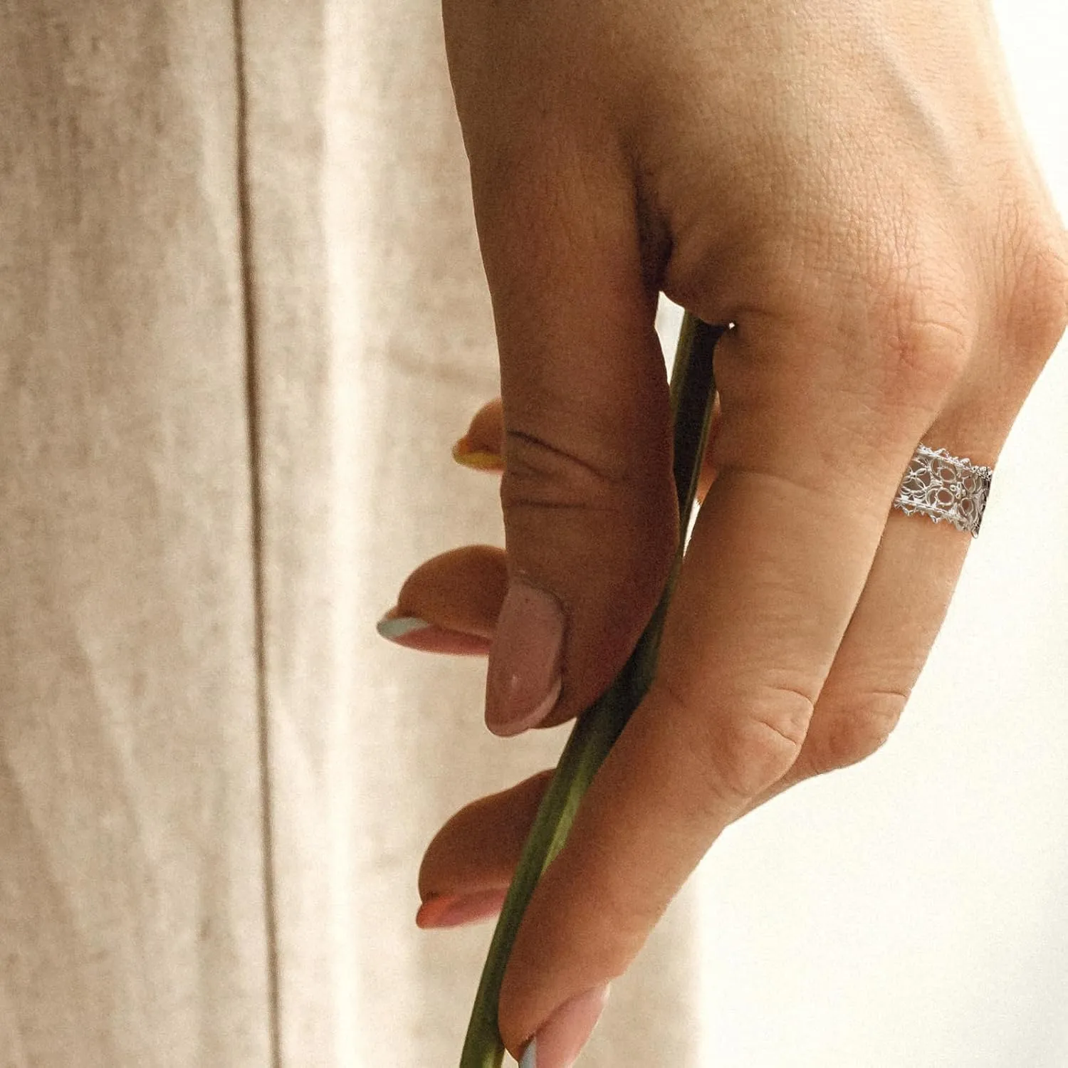 Handmade 925 Sterling Silver Rings For Women Hollow Rings Wide Band Lace Rings Chunky Rings Gothic Crown Ring Open Adjustable Rings Vintage Statement Ring Wrap Finger Rings Fashion Jewelry Gifts