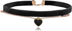 Harry and Henry Heart Velvet Choker Necklace for Women Adjustable Red Choker Collar Necklaces Layered Goth Black Velvet Choker Jewelry