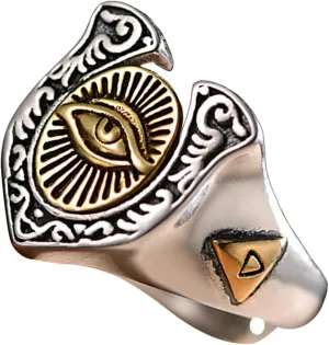 Homoyoyo Silver Punk Ring Fashion Statement Ring Open Adjustable for Comfort