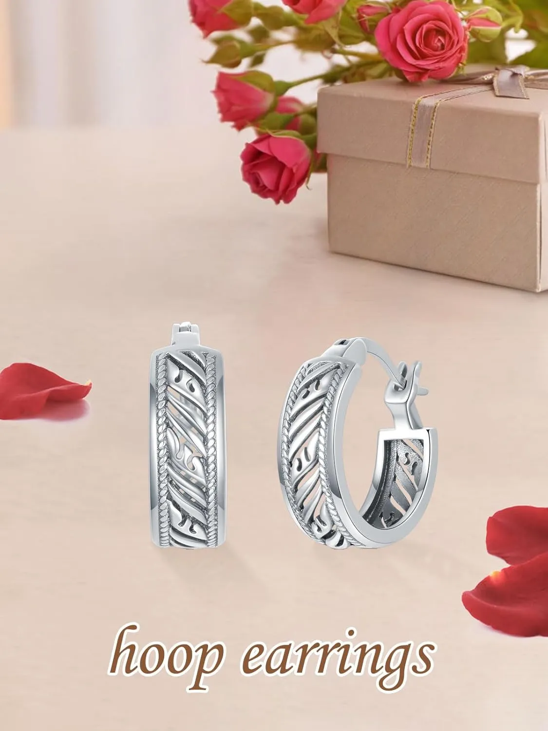 Huggie Hoop Earrings for Women s925 Sterling Silver Bali Boho Oxidize Hypoallergenic Earrings Jewelry Gifts