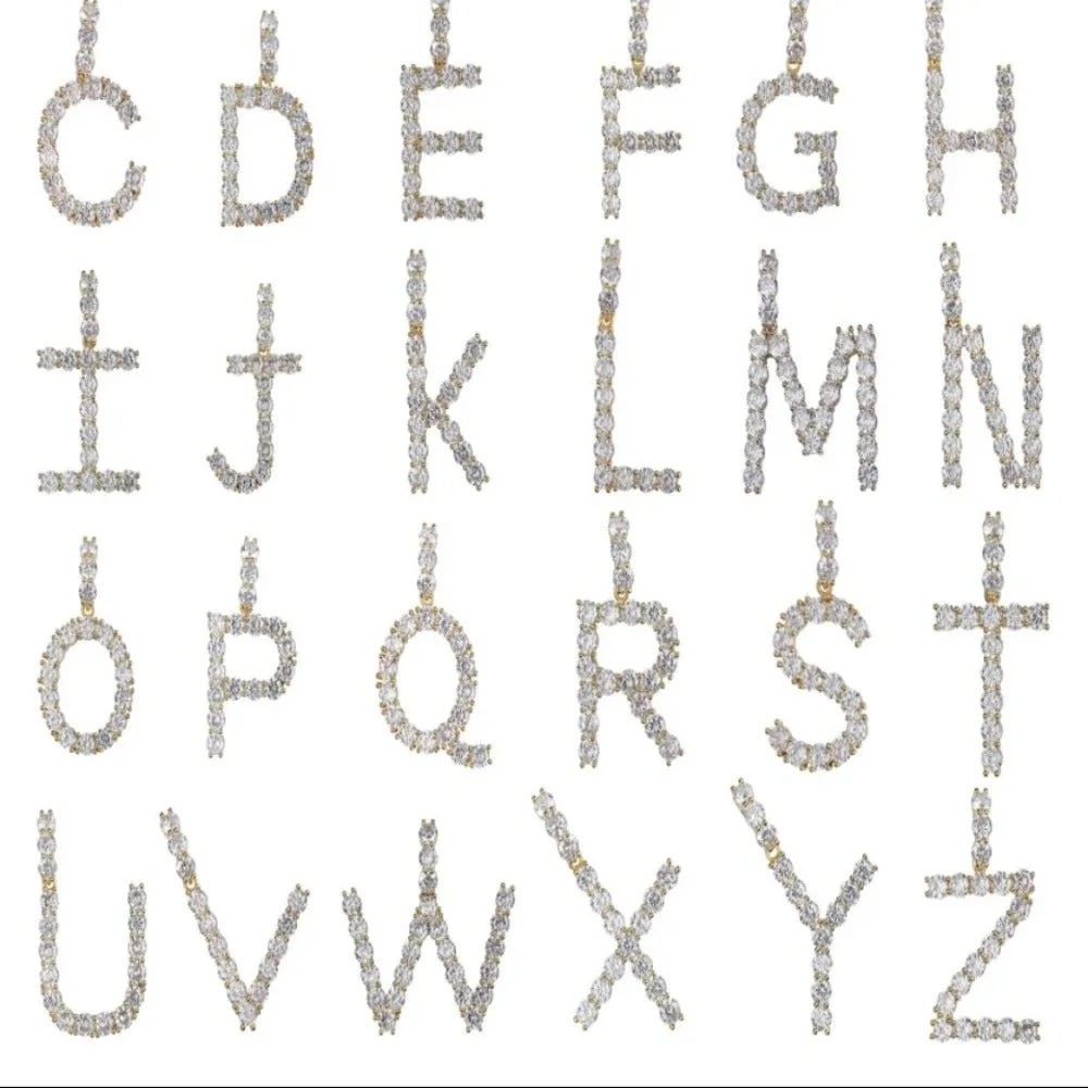 Iced Letter Pendant A-Z