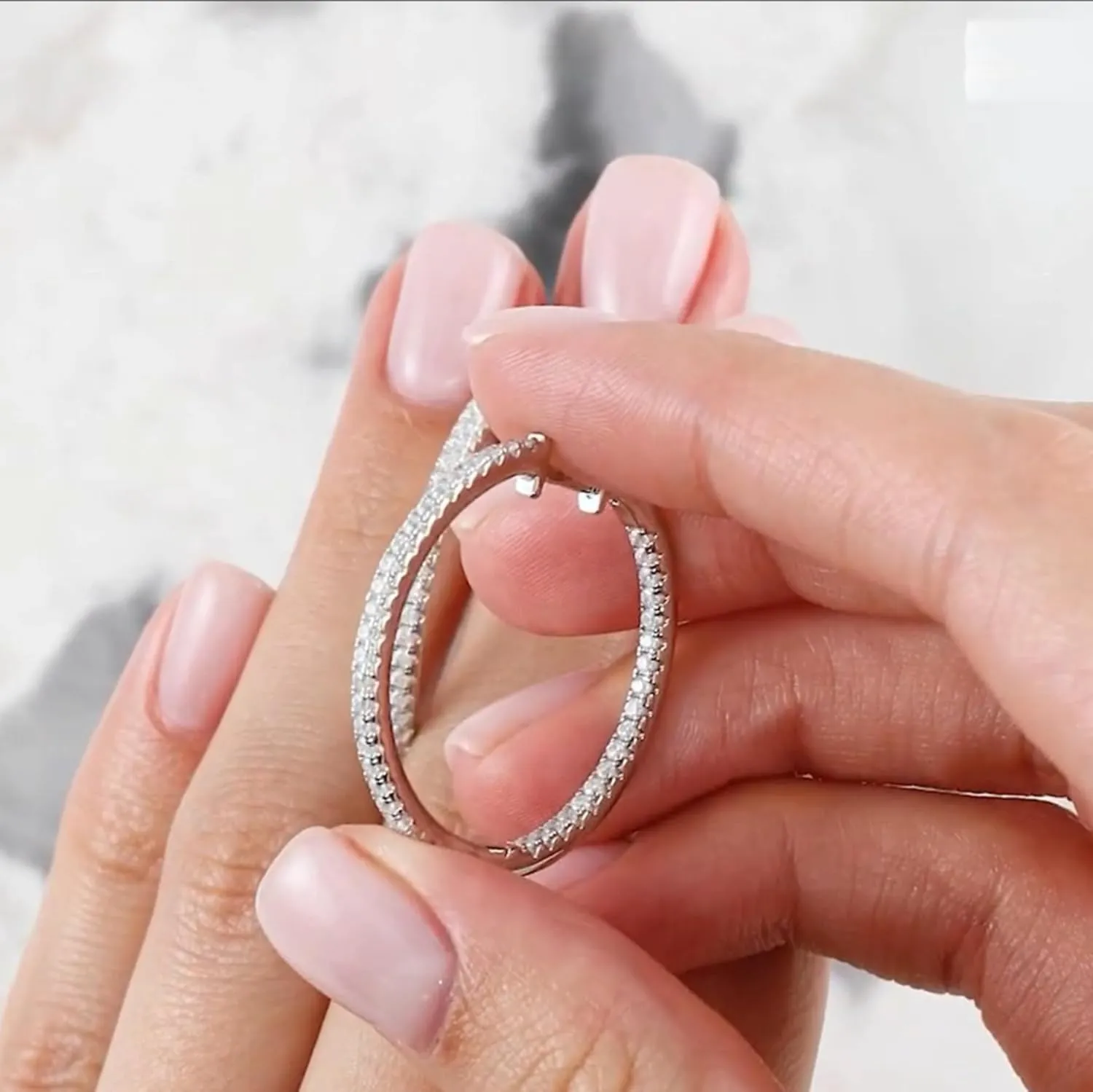 Inside out Diamond (0.87ct) Hoop Earring, Large 30MM Hoop Earrings, Diamond Huggie Hoop Earring, 14K Solid Gold Hoop Earrings, Gift For Her.