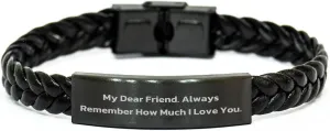 Inspirational Always Remember How Much I Love You Friend Gifts for Friend on Valentine's Unique Interlaced Leather Friendship Jewelry