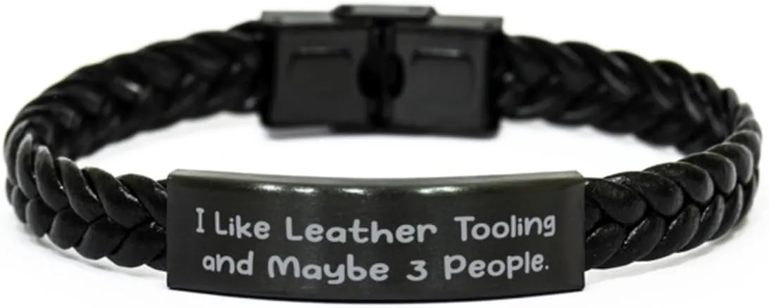 Inspire Leather Tooling Gifts, I Like, Epic Birthday Braided Leather Bracelet For Friends, Engraved Bracelet From Friends, Cool leather gifts, Leatherworking, Handmade leather gifts