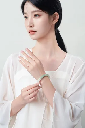 Jade Bangle for Women, Natural A Grade Jade Bracelet, Minimalist Gift Jewelry, Everyday Elegance for Her
