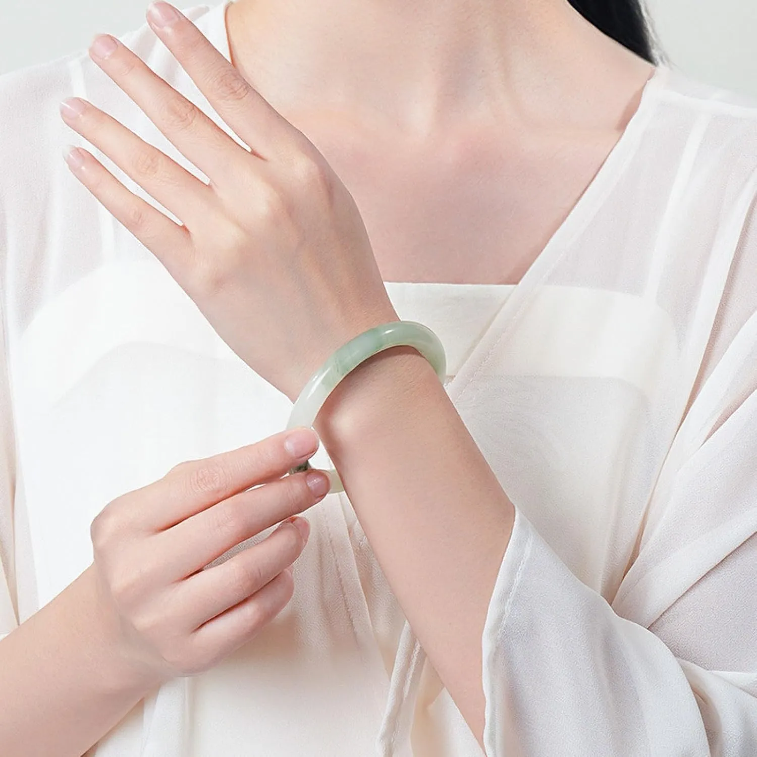Jade Bangle for Women, Natural A Grade Jade Bracelet, Minimalist Gift Jewelry, Everyday Elegance for Her