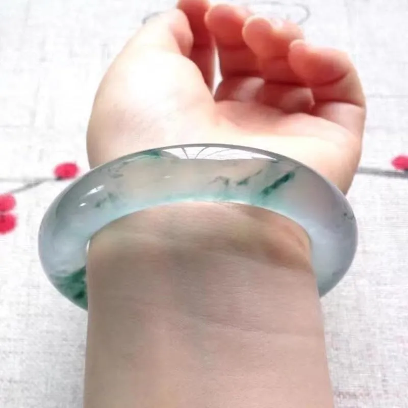 Jade Bracelet for Women Jade Bangle Bracelets with Box Good Luck Bangle Wedding Mother's Day Gift