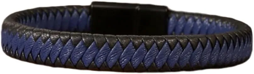 Jewbelet Mens Leather Bracelet with Clasp Cowhide Multi-Layer Braided Leather Mens Bracelet