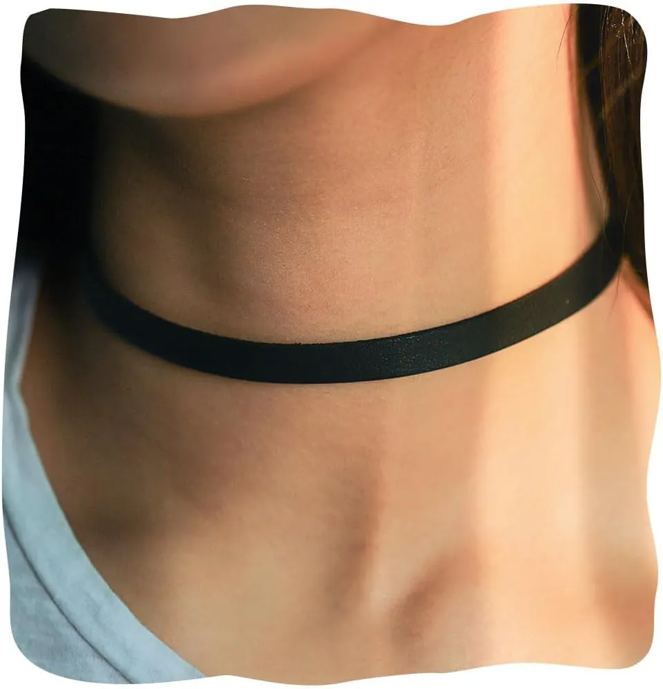 JONKY Leather Choker Necklace Black Velvet Collar Necklaces for Women