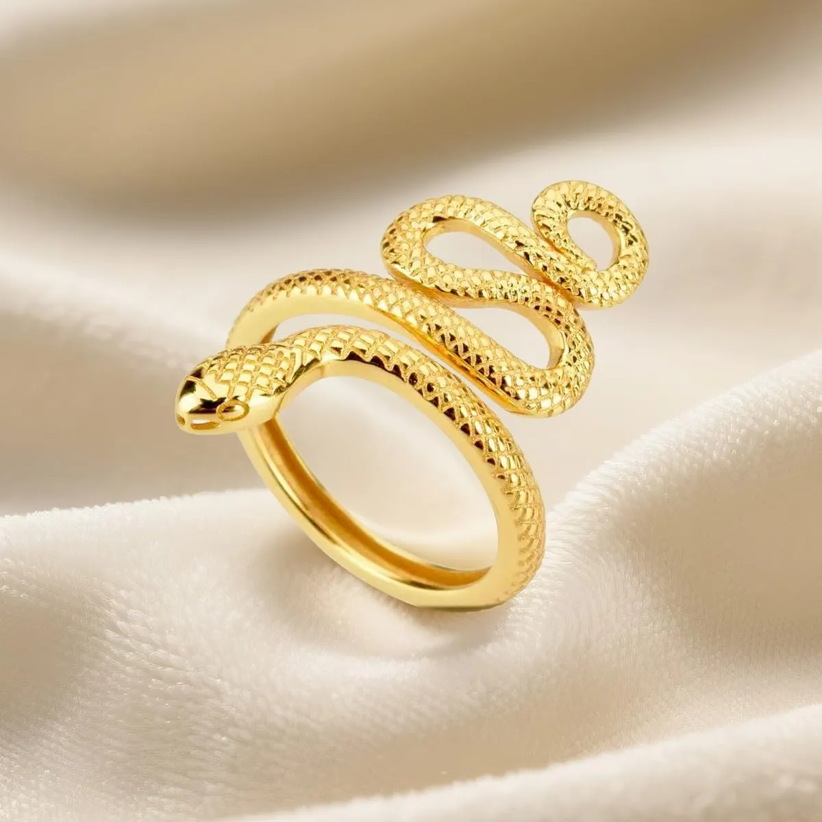 KOVELYSSE Snake Ring Adjustable Rings For Women 925 Sterling Silver Hypoallergenic Adjustable Open Rings for Women Jewelry